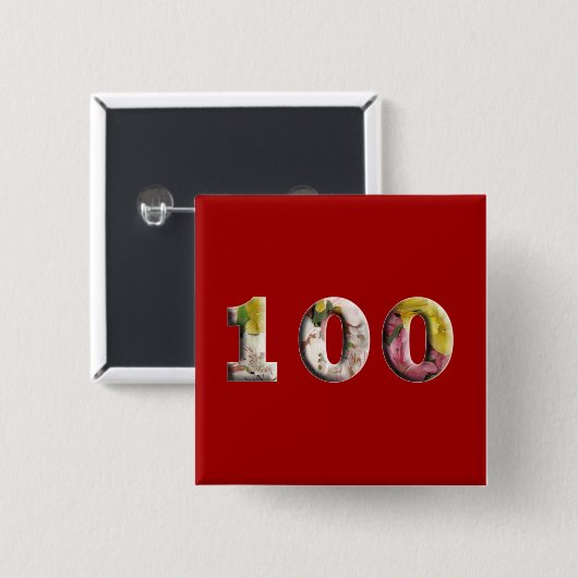 100e verjaardag 100 jaar Mijlsteen Button (Voorkant /achterkant)