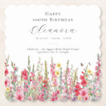 100e verjaardag augustus Geboortebloem Custom Kartonnen Onderzetters<br><div class="desc">Perfecte tafel decor voor een augustus verjaardagsfeestje. Roze gladiool is de geboortebloem voor die maand. Het vormt een  waterverf ondergrens op dit bloemengepersonaliseerde onderzetter. De naam,  leeftijd en geboortedatum van de eregast van de verjaardag worden erboven geplaatst met behulp van elegante kalligrafie en typografie. Alle tekst is bewerkbaar.</div>