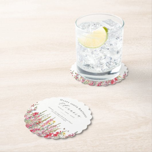 100e verjaardag augustus Geboortebloem Custom Kartonnen Onderzetters (Insitu)