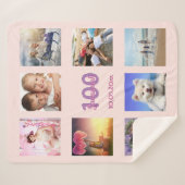 100e verjaardag bkush roos gouden foto collage naa sherpa deken (Voorkant (horizontaal))