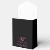 100e verjaardag Black Hot Pink Glitter Dank u Bedankdoosjes (Open)