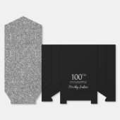 100e verjaardag Black Silver Glitter Dank u Bedankdoosjes (Ongevouwen)