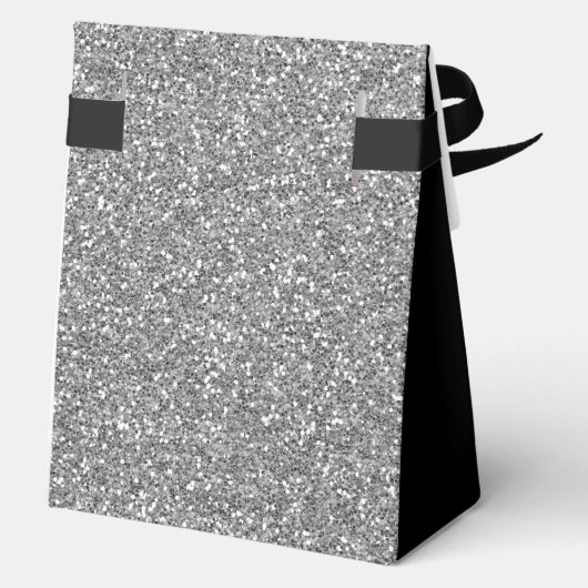 100e verjaardag Black Silver Glitter Dank u Bedankdoosjes (Achterkant)