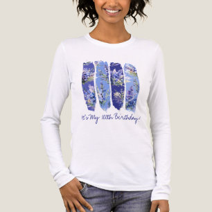 100e verjaardag Blauw juli Geboortemaand Bloem Tri-Blend Shirt