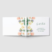 100e verjaardag bloemen witte perzikroze gastenboek (Volledig)