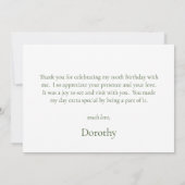 100e verjaardag Blue Hydrangeas Bedankkaart (Achterkant)