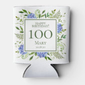 100e verjaardag Blue Hydrangeas Blikjeskoeler (Voorkant)