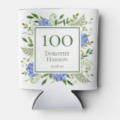 100e verjaardag Blue Hydrangeas Blikjeskoeler (Voorkant)