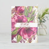 100e verjaardag Burgundy Gold Floral Elegant Chic Kaart (Staand voorkant)