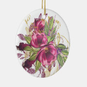100e verjaardag Burgundy Gold Floral Elegant Chic Keramisch Ornament (Rechts)