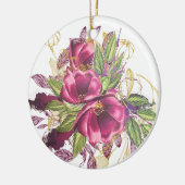100e verjaardag Burgundy Gold Floral Elegant Chic Keramisch Ornament (Links)