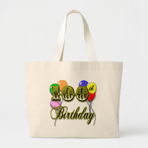 100e verjaardag Canvas tas met ballonnen