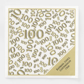 100e verjaardag Centenarian Gouden Getal Patroon Servet (Voorkant)