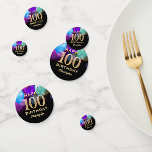 100e verjaardag Confetti voor zwarte en gouden fee
