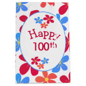 100e verjaardag dagen op wit medium cadeauzakje (Voorkant)