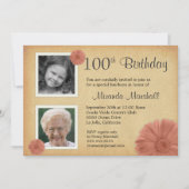 100e verjaardag  Daisy 2 Foto nodigt uit Kaart (Voorkant)