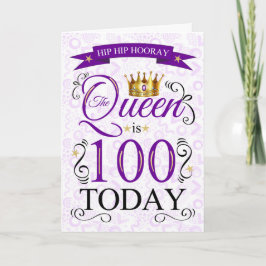 100e verjaardag De koningin is 100 vandaag Paars Kaart