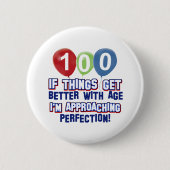 100e verjaardag design ronde button 5,7 cm (Voorkant)