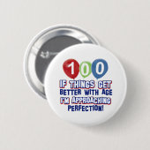 100e verjaardag design ronde button 5,7 cm (Voorkant /achterkant)