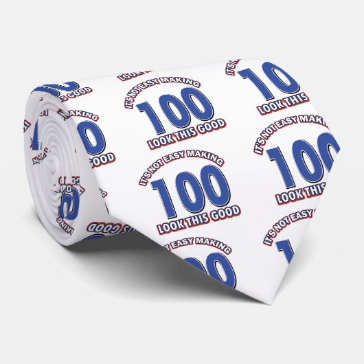 100e verjaardag design stropdas (Opgerold)