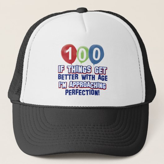100e verjaardag design trucker pet (Voorkant)