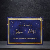 100e verjaardag donkerblauw goud behalve de datum briefkaart