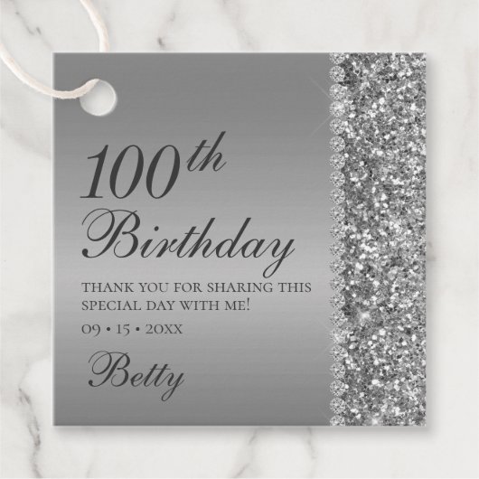 100e verjaardag Elegant Bedankjes Labels (Voorkant)