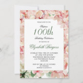 100e verjaardag Elegant foto Floral verjaardag Kaart (Voorkant)