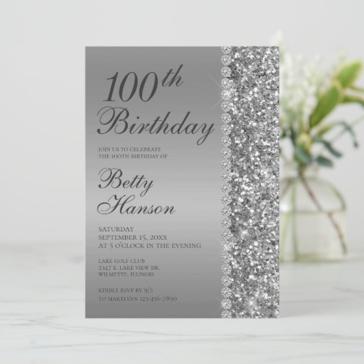 100e verjaardag Elegant Kaart (Staand voorkant)