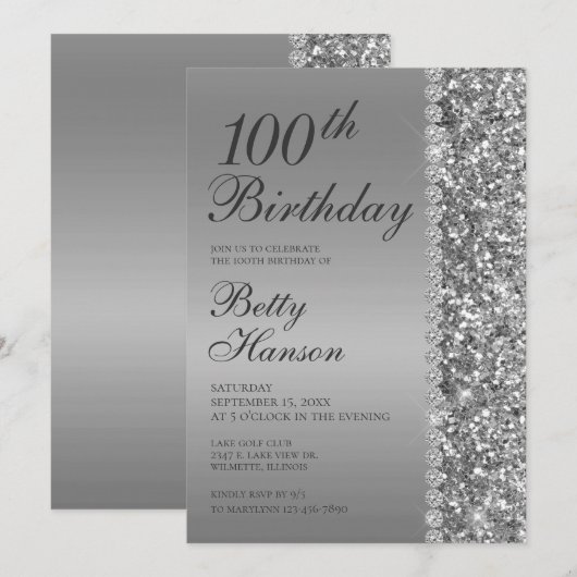 100e verjaardag Elegant Kaart (Voorkant / Achterkant)