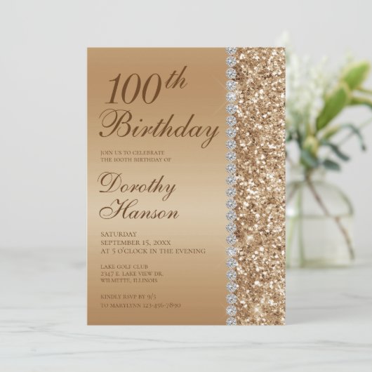 100e verjaardag Elegant Kaart (Staand voorkant)