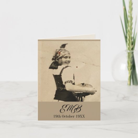 100e verjaardag Elegante Monogram Foto Gevouwen (Voorkant)