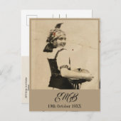 100e verjaardag Elegante Monogram Foto Uitnodiging Briefkaart (Voorkant / Achterkant)