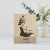 100e verjaardag Elegante Monogram Foto Uitnodiging Briefkaart (Staand voorkant)