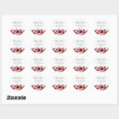 100e Verjaardag Feest Rood Roze Bloemen Dank u Ronde Sticker (Vel)