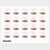 100e Verjaardag Feest Rood Roze Bloemen Dank u Ronde Sticker (Vel)