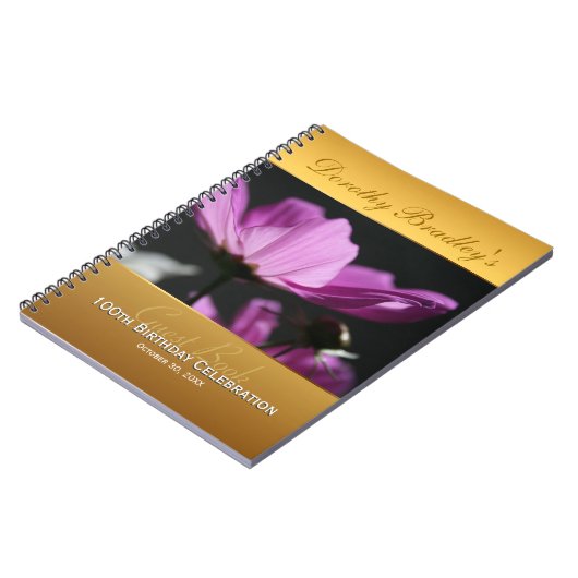 100e verjaardag Floral - Eigen gastvrouw B Notitieboek (Linkerzijde)