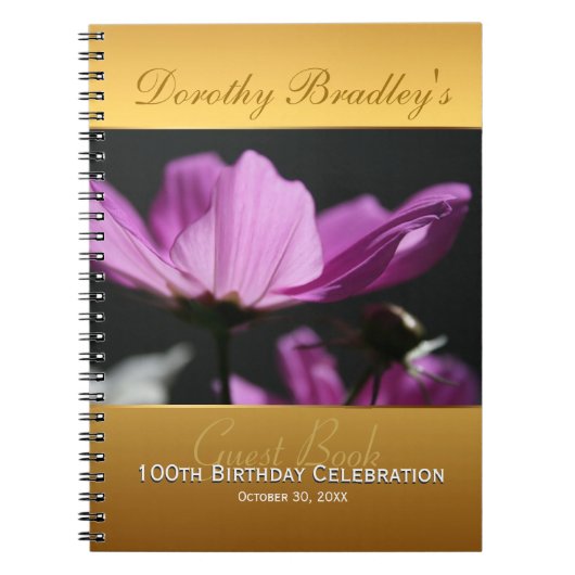 100e verjaardag Floral - Eigen gastvrouw B Notitieboek (Voorkant)