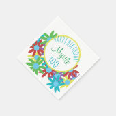 100e verjaardag Floral gepersonaliseerd papier ser Servet (Hoek)