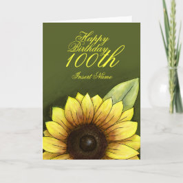 100e verjaardag Floral Kaart