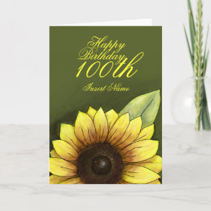100e verjaardag Floral Kaart