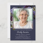 100e Verjaardag Foto Moody Paarse Bloemen Kaart (Voorkant)