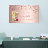 100e verjaardag foto roos gouden roze glittersterr spandoek (Beurs)