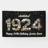 100e verjaardag fotocollage opgericht 1924 spandoek (Horizontaal)
