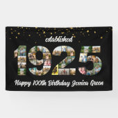 100e verjaardag fotocollage opgericht 1925 spandoek (Horizontaal)