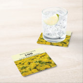 100e verjaardag Gele Floral Milestone Party Kartonnen Onderzetters (Insitu)