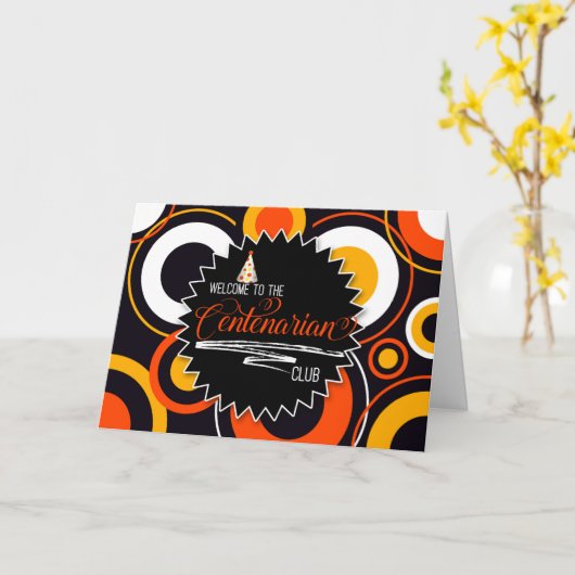 100e verjaardag Geometrische cirkels honderdjarig Kaart (Gele Bloem)