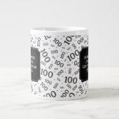 100e Verjaardag Gift Zwart Willekeurig Getal Patro Grote Koffiekop (Voorkant)