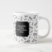 100e Verjaardag Gift Zwart Willekeurig Getal Patro Grote Koffiekop (Rechts)