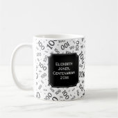 100e Verjaardag Gift Zwart Willekeurig Getal Patro Koffiemok (Links)